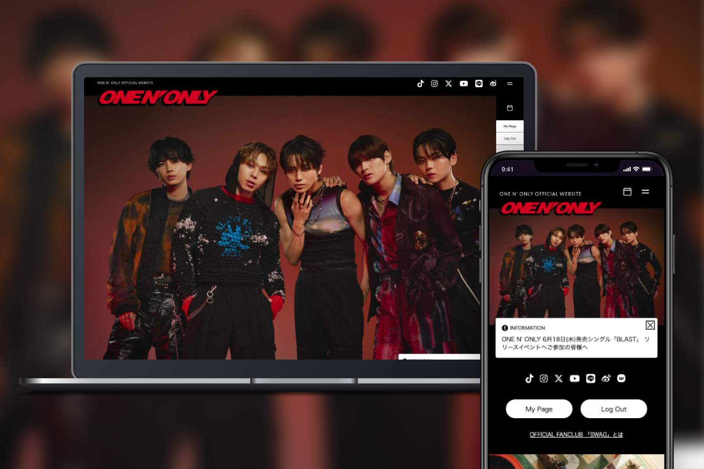 スターダストプロモーション所属の5人組ダンス＆ボーカルユニット・ONE